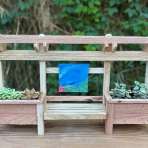 A hand made Double Planter Cedar Wood Trellis with the option to hang and object.