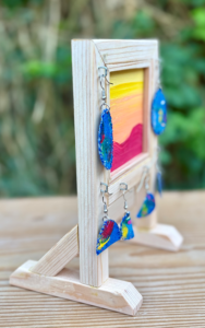 Cedar wood custom jewelry earring holder
